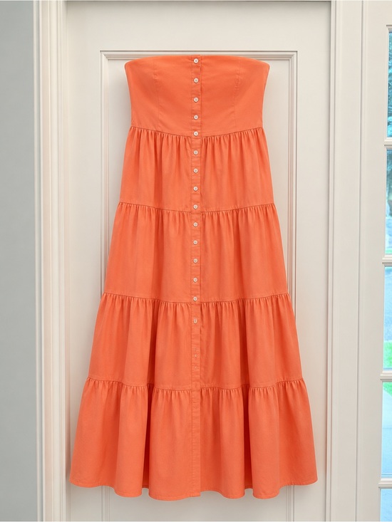 STAUD Dresses & Skirts - Staud Coral Strapless Tiered Maxi Dress